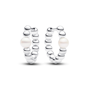 Pandora Treated Freshwater Cultured Pearl & Beads Hoop Earrings