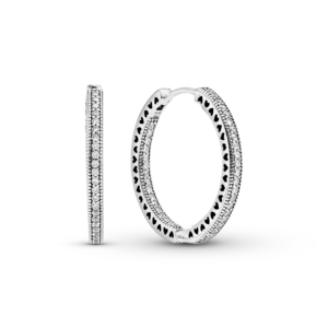 Pandora Sparkle & Hearts Hoop Earrings