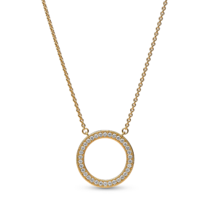 Pandora Signature PavÃ© & Hearts Circle Pendant Necklace