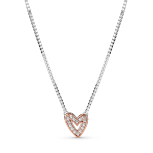 Pandora Sparkling Freehand Heart Necklace