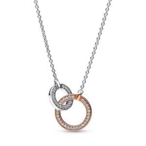 Pandora Signature Two tone Intertwined Circles Necklace