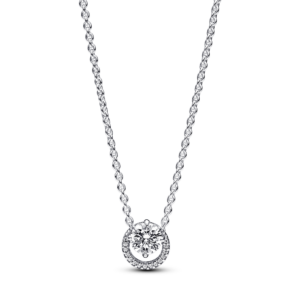Pandora Sparkling Round Halo Pendant Collier Necklace