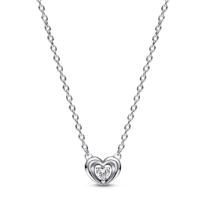 Pandora Radiant Heart & Floating Stone Pendant Collier Necklace