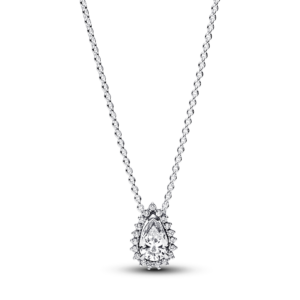 Pandora Sparkling Pear Halo Collier Necklace