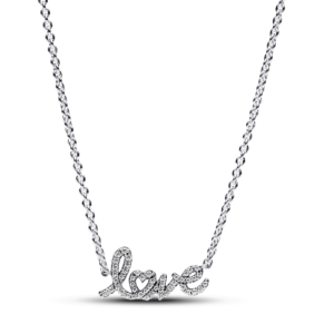 Pandora Sparkling Handwritten Love Collier Necklace