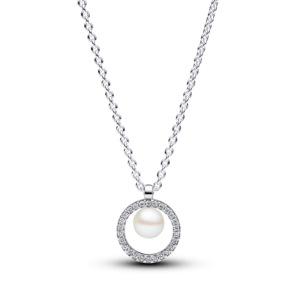 Pandora Treated Freshwater Cultured Pearl & Pavé Collier Necklace
