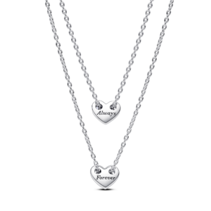 Pandora Forever & Always Splittable Heart Collier Necklaces