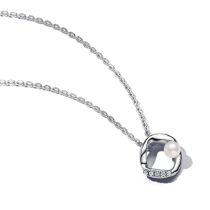 Pandora Organically Shaped PavÃ© Circle & Treated Freshwater Cultured Pearl Collier Necklace