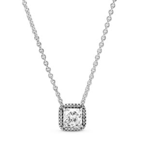 Pandora Square Sparkle Halo Necklace