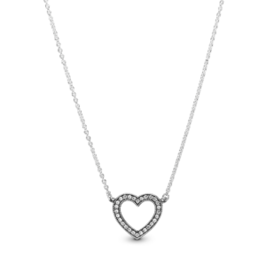 Pandora Sparkling Open Heart Necklace