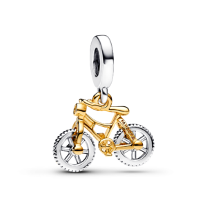 Pandora Two-tone Spinning Wheels Bicycle Dangle Charm
