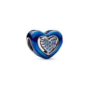 Pandora Blue Spinnable Heart Charm