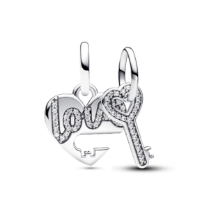 Pandora Splittable Heart & Key Dangle Charm
