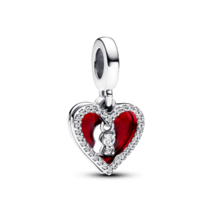 Pandora Red Heart & Keyhole Double Dangle Charm