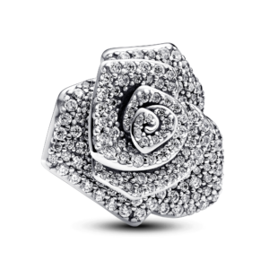 Pandora Sparkling Rose in Bloom Oversized Charm