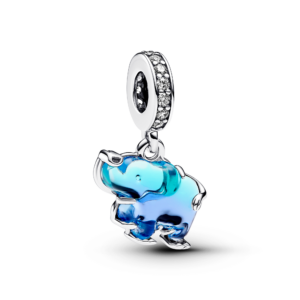 Pandora Blue Murano Glass Elephant Dangle Charm