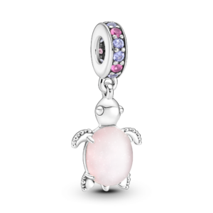 Pandora Murano Glass Pink Sea Turtle Dangle Charm