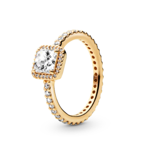 Pandora Square Sparkle Halo Ring