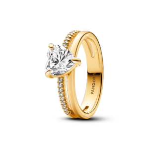 Pandora Double Band Heart Ring