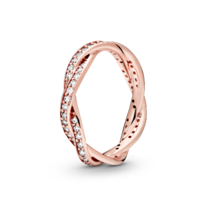 Pandora Sparkling Twisted Lines Ring