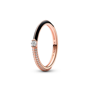 Pandora ME PavÃ© & Black Dual Ring