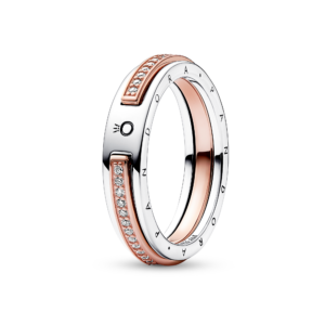 Pandora Signature Two-tone Logo & PavÃ© Ring