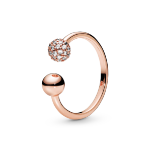 Pandora Polished & PavÃ© Bead Open Ring