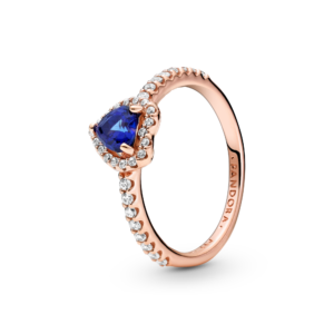 Pandora Sparkling Blue Elevated Heart Ring