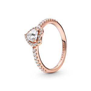 Pandora Sparkling Elevated Heart Ring