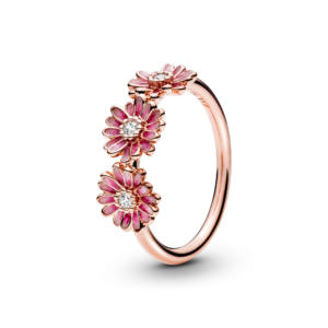 Pandora Pink Daisy Flower Trio Ring