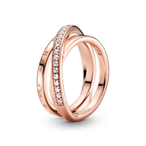 Pandora Crossover PavÃ© Triple Band Ring