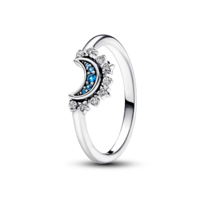Pandora Celestial Blue Sparkling Moon Ring