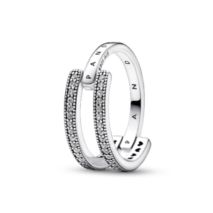 Pandora Signature Logo & PavÃ© Double Band Ring