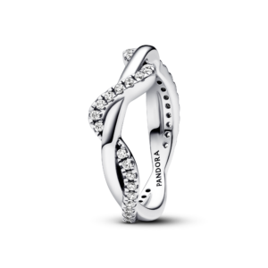 Pandora Sparkling Intertwined Wave Ring