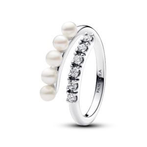 Pandora Treated Freshwater Cultured Pearls & PavÃ© Open Ring