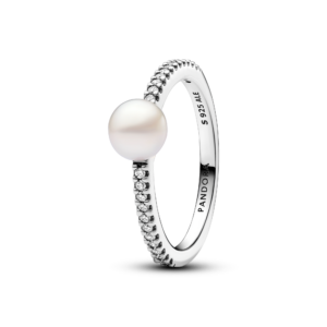 Pandora Treated Freshwater Cultured Pearl & PavÃ© Ring