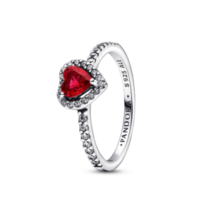 Pandora Elevated Red Heart Ring