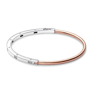 Pandora Signature Two-tone I-D PavÃ© Bangle