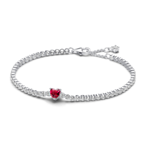 Pandora Red Sparkling Heart Tennis Bracelet
