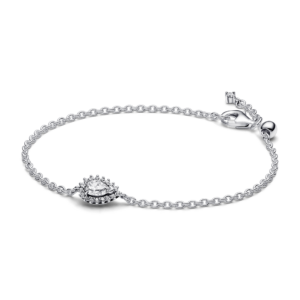 Pandora Sparkling Pear Halo Chain Bracelet