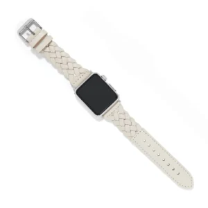 sutton braided leather watch band shoe white 0