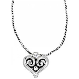 Brighton, Alcazar Heart Badge Clip Necklace