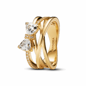 Sparkling Bow & Crossover Band Ring