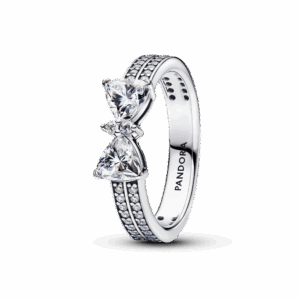 Sparkling Bow Double-row Ring