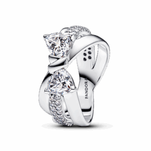 Sparkling Bow Crossover Ring