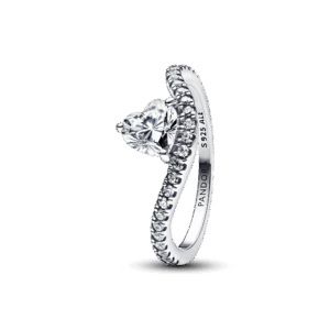 Wavy PavÃ© Heart Ring