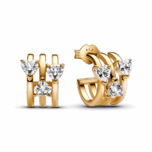 Triple Heart Hoop Earrings