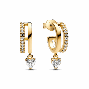 Dangling Heart Hoop Earrings