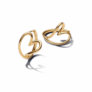 Organically Shaped Heart Hoop Earrings