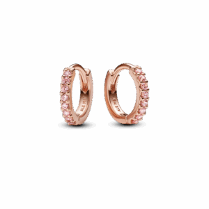 Sparkling Pink Huggie Hoop Earrings
